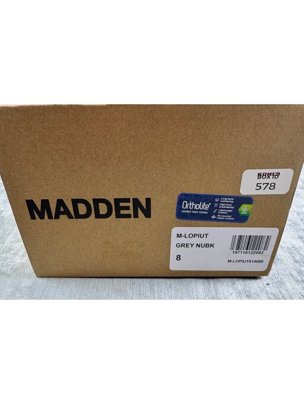 Madden Lopiut men’s gray Oxford shoes size 8